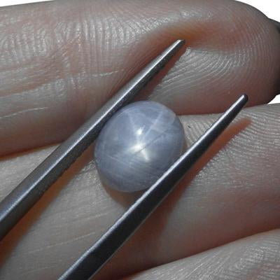 SkyJems 3.51 ct Blue Ceylon Star Sapphire - Rare Unheated Oval Cabochon with Asterism from Sri Lanka
