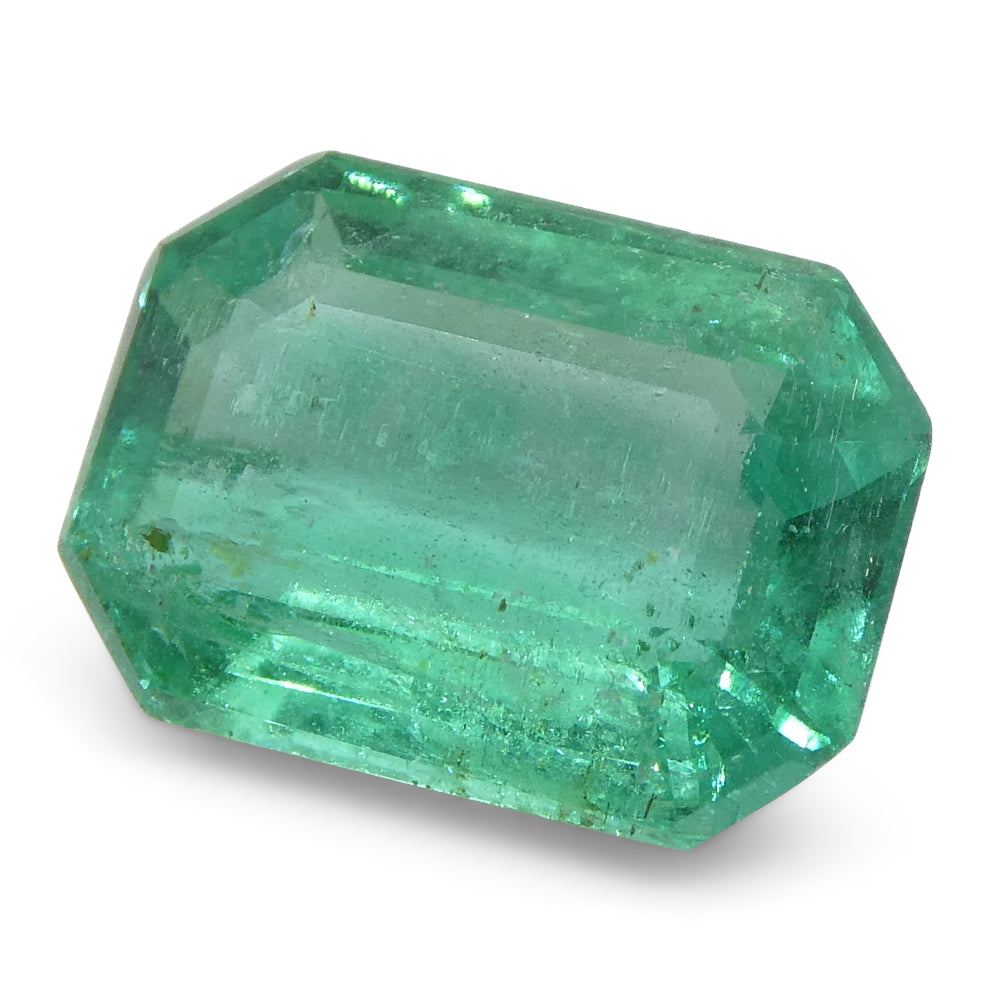 1.85ct Emerald Cut Emerald in bluish green, premium Canadian gemstone from SkyJems' fine beryl collection