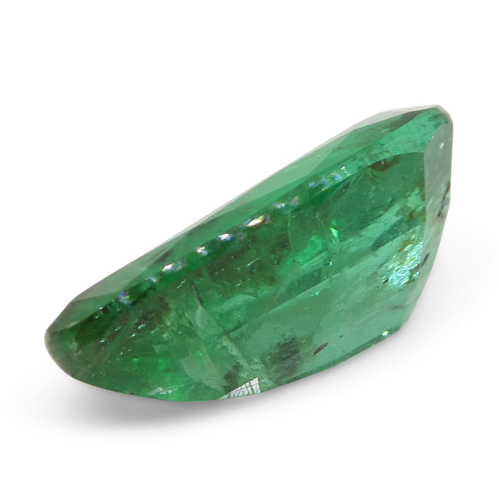 1.8ct Pear Green Zambian Emerald from SkyJems - premium step-cut green beryl gemstone with bluish undertones