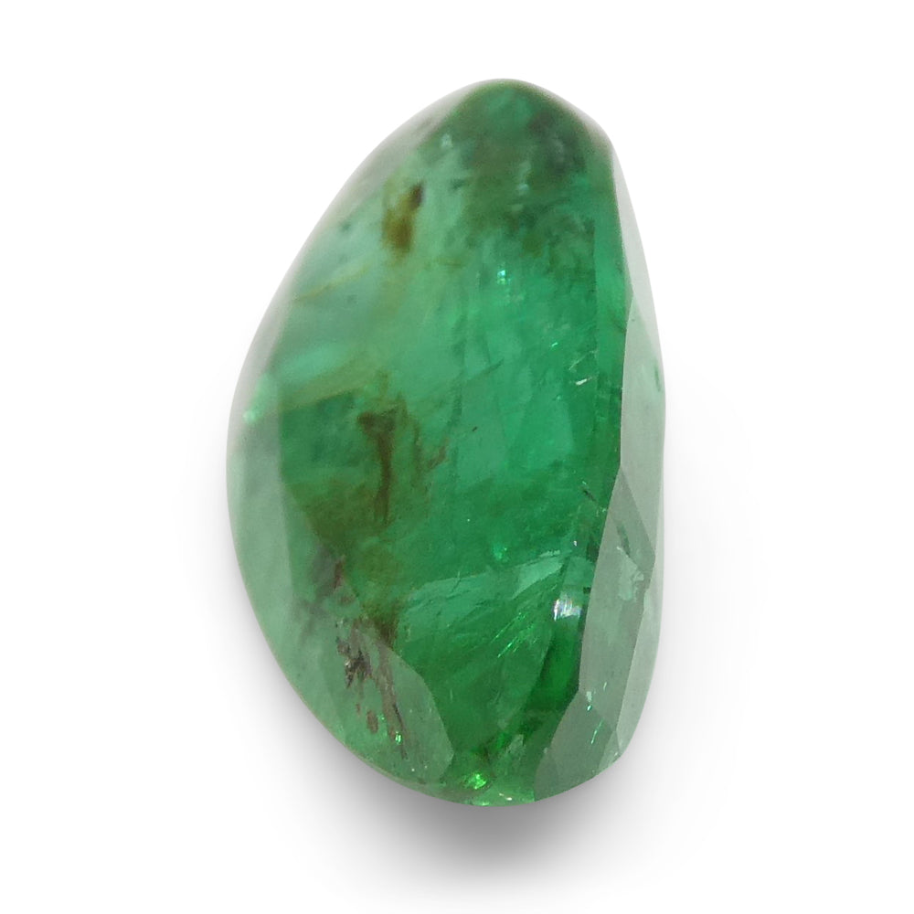 1.8ct Pear Green Zambian Emerald from SkyJems - premium step-cut green beryl gemstone with bluish undertones
