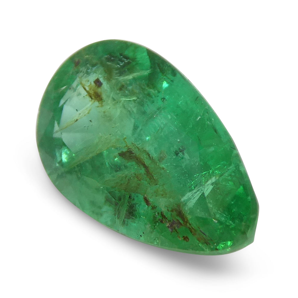1.8ct Pear-Cut Green Zambian Emerald from SkyJems, premium green beryl gemstone with vibrant color and exceptional clarity