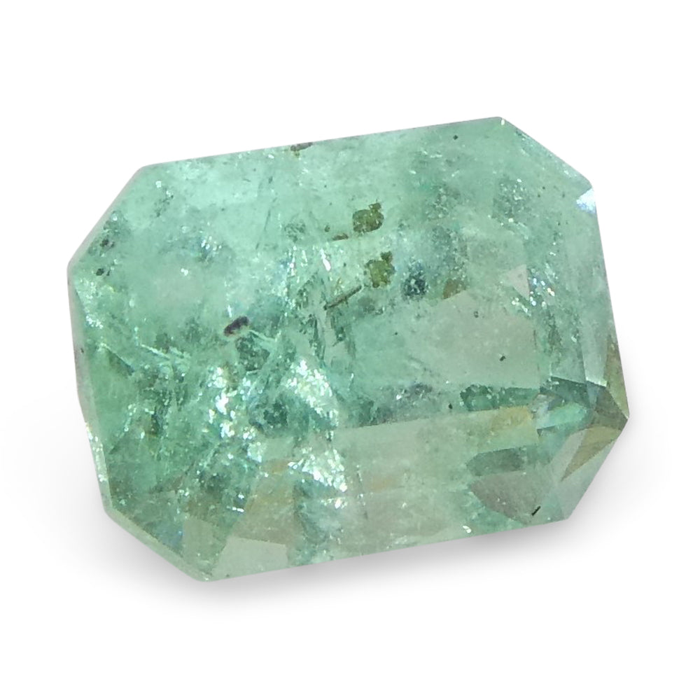 0.62ct Colombian Emerald, bluish green emerald cut gemstone from SkyJems' premium Colombian beryl collection