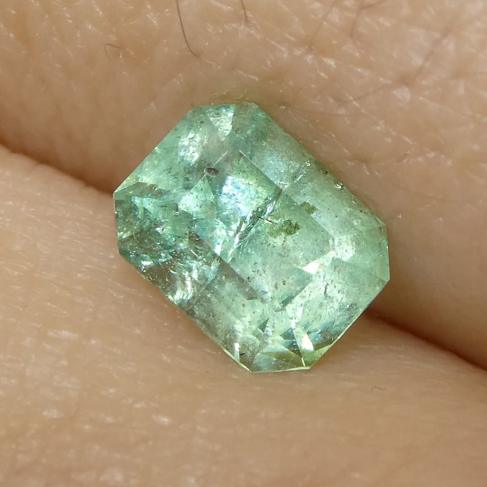 0.62ct Colombian Emerald, bluish green emerald cut gemstone from SkyJems premium beryl collection