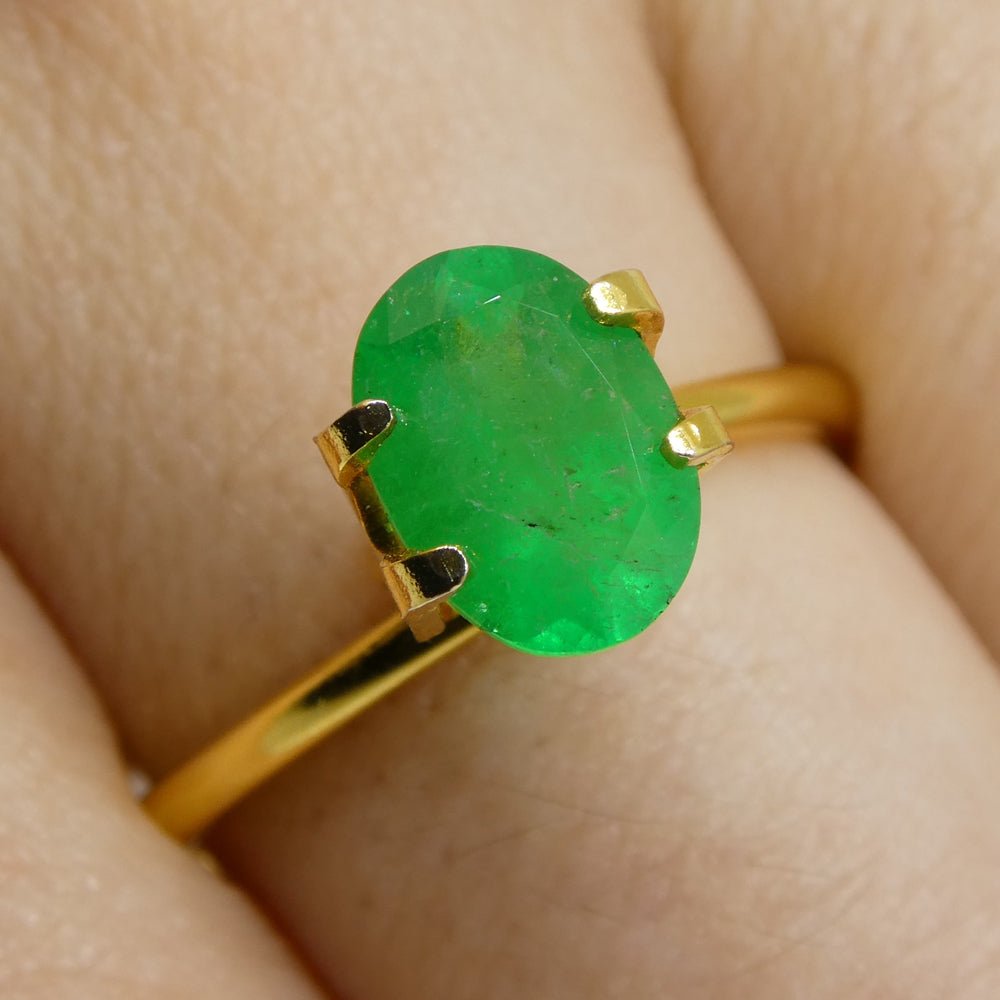 1.25ct Colombian Oval Green Emerald, Modified Brilliant Cut, premium single stone from SkyJems' curated gemstone collection