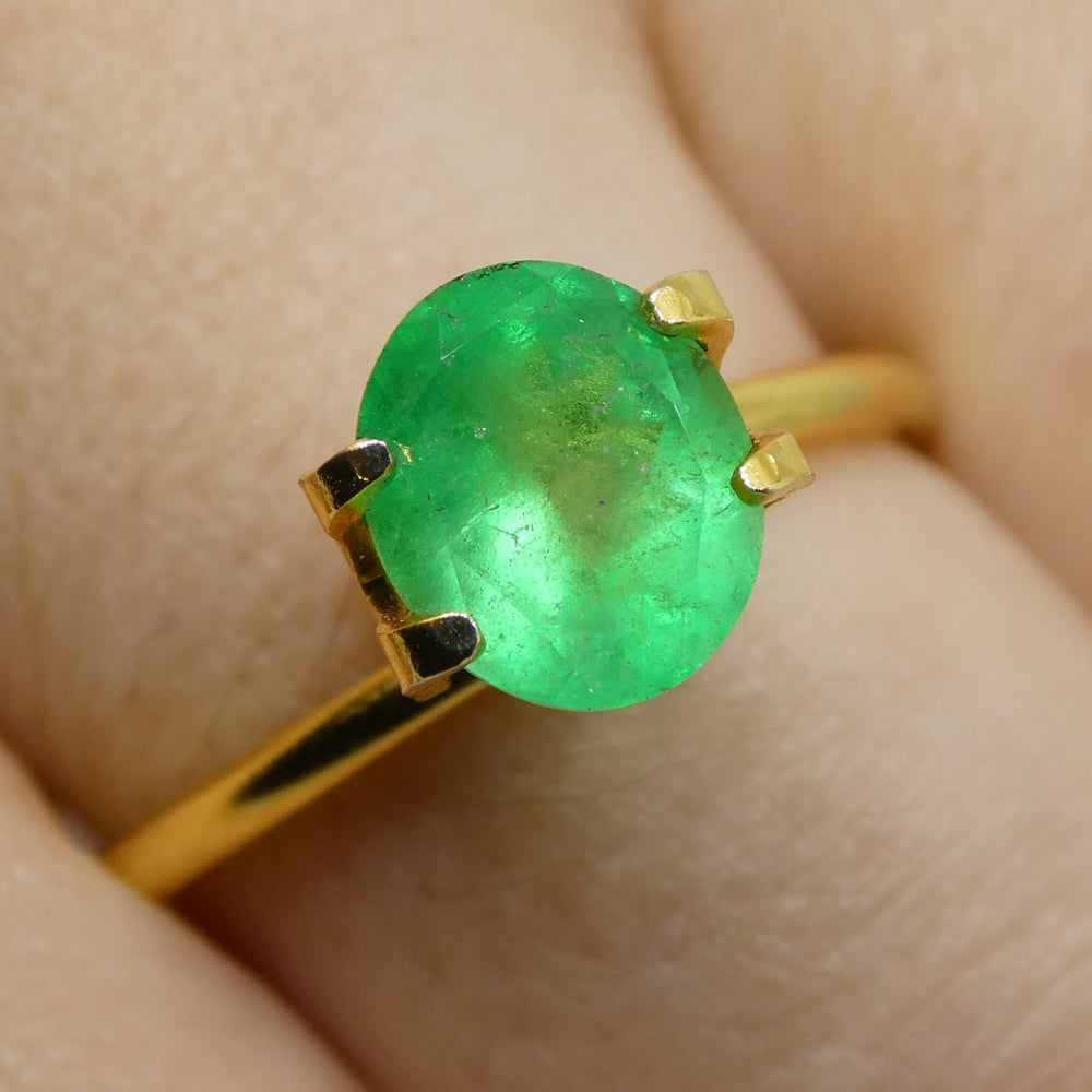 1.49ct Colombian Green Emerald Oval Gemstone from SkyJems Fine Colored Gem Collection