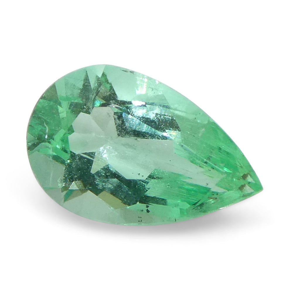 0.58ct Colombian Pear Green Emerald, Modified Brilliant Cut | Premium Gemstone by SkyJems Fine Gems Canada