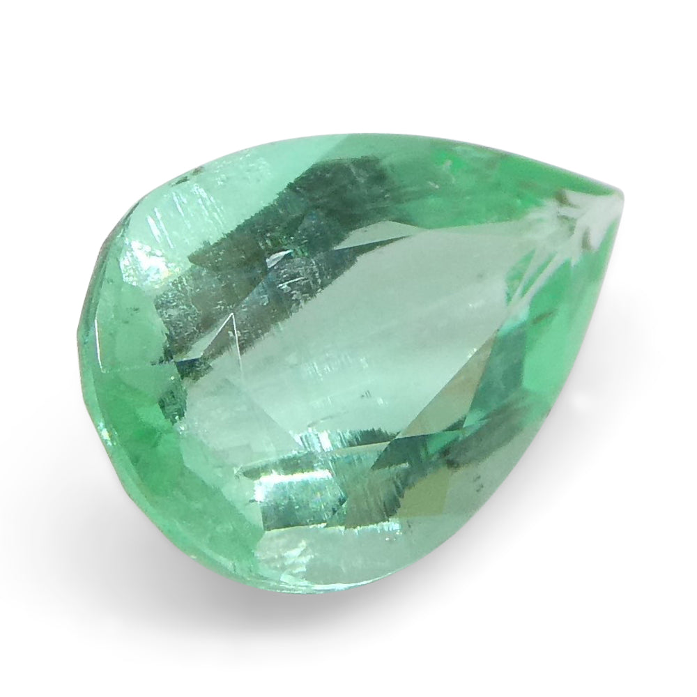 0.58ct Colombian Pear Green Emerald, Modified Brilliant Cut | Premium Gemstone by SkyJems, Rare Natural Green Beryl
