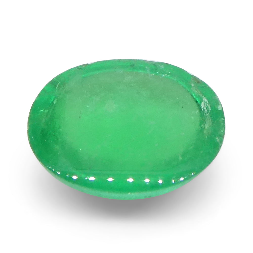 0.7ct Colombian Green Emerald Oval Cabochon Gemstone by SkyJems - Fine Green Beryl Collector's Gem
