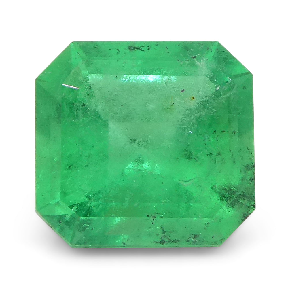 1.24ct Colombian Green Emerald Square Step Cut Gemstone by SkyJems, premium green beryl from South American source