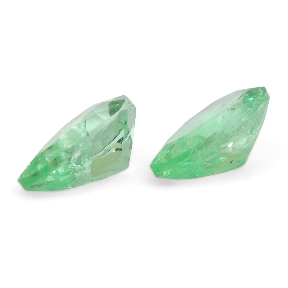 SkyJems 1ct Colombian Emerald Pair: Vivid Green Pear-Cut Gemstones from South American Beryl Collection