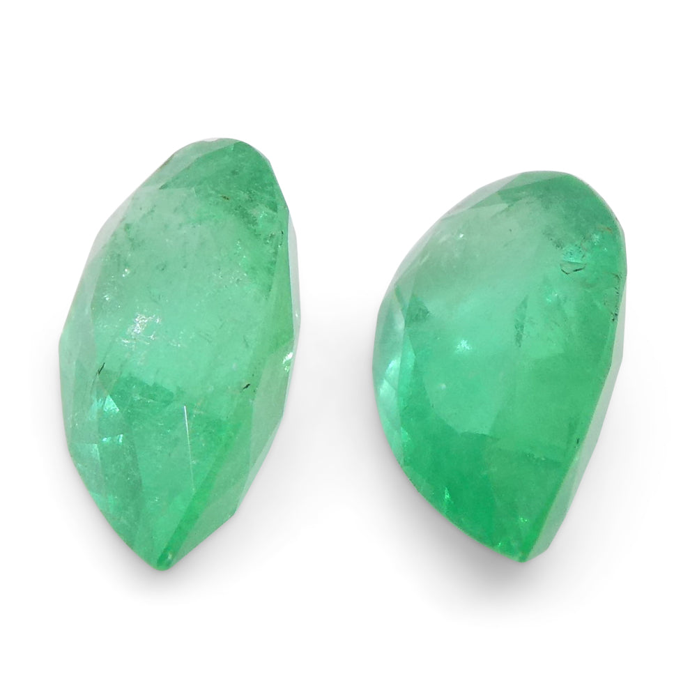 1.8ct Colombian Emerald Pair: Vivid Green Pear-Cut Gems from SkyJems Rare Gemstone Collection