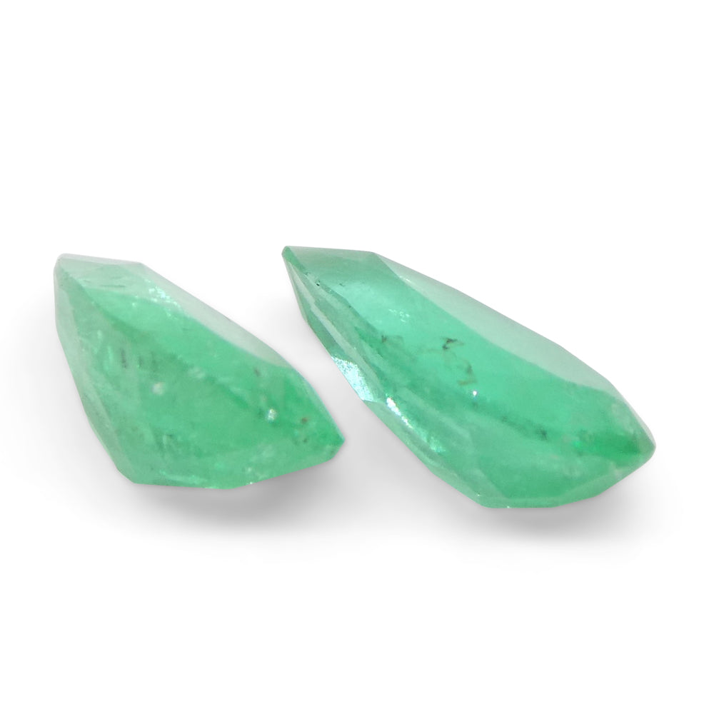 1.8ct Colombian Emerald Pair: Vivid Green Pear-Cut Gems from SkyJems Rare Gemstone Collection