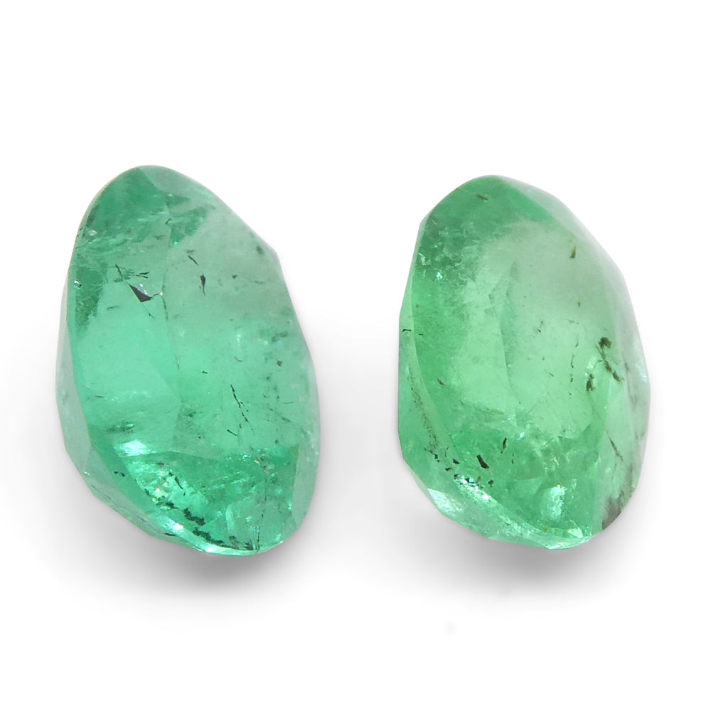 1.54ct Colombian Green Emerald Oval Pair, Moderately Strong Color | Premium Gemstone by SkyJems Canada