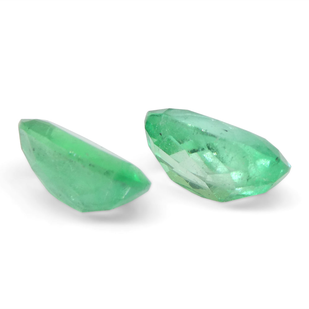 2.28ct Colombian Green Emerald Oval Pair, Moderately Strong Color | Premium Gemstone by SkyJems Canada