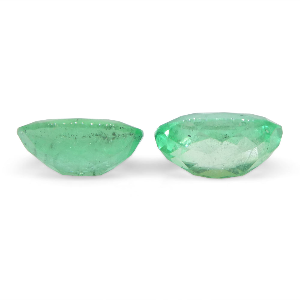2.28ct Colombian Green Emerald Pair, Oval Cut Beryl Gemstone from SkyJems Fine Gem Collection