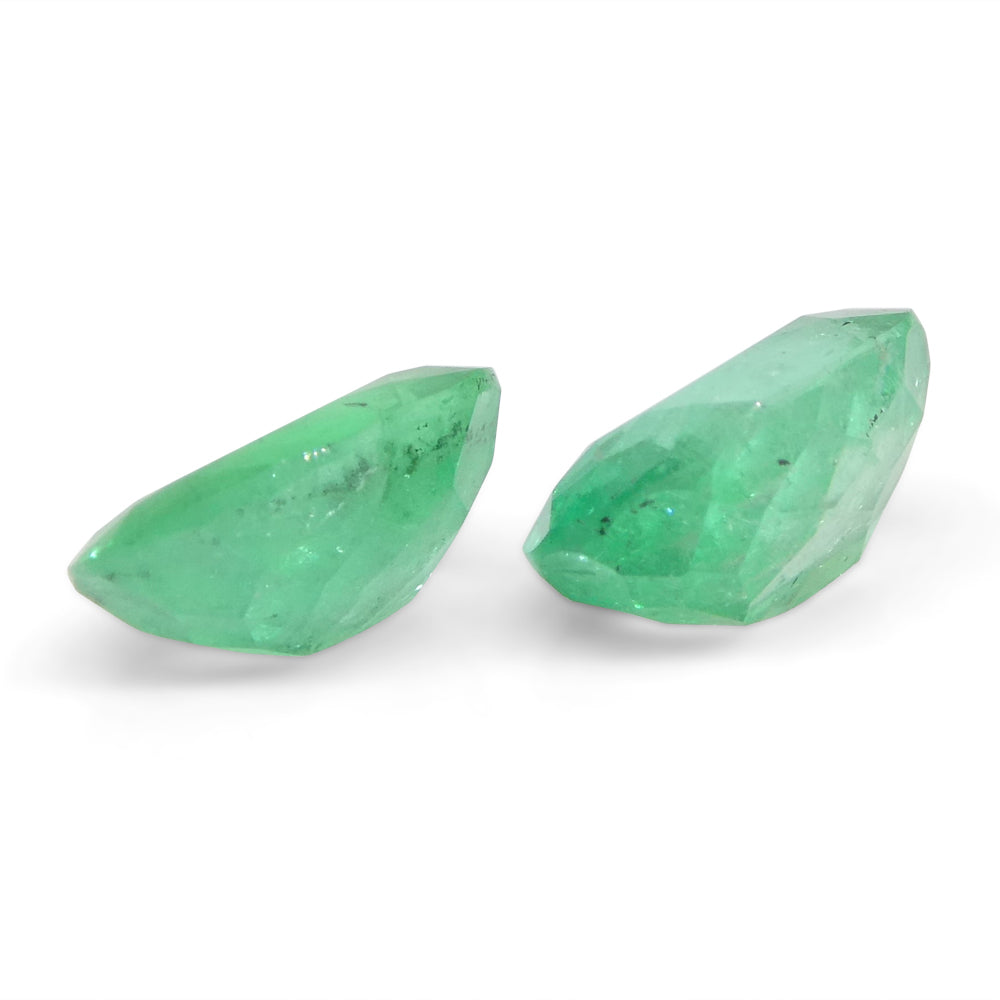 2.28ct Colombian Green Emerald Pair, Oval Cut Beryl Gemstone from SkyJems Premium Gem Collection