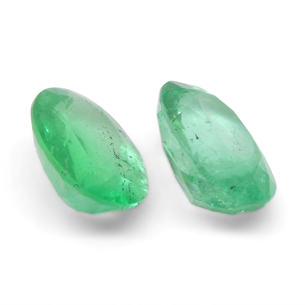 2.28ct Colombian Green Emerald Pair, Oval Cut Beryl Gemstones from SkyJems Premium Gem Collection