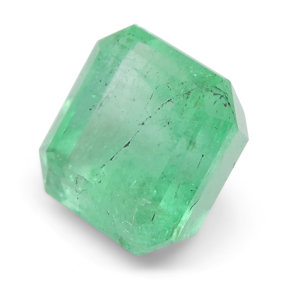 2.46ct Colombian Green Emerald Square Step Cut, premium green beryl gemstone by SkyJems Canada
