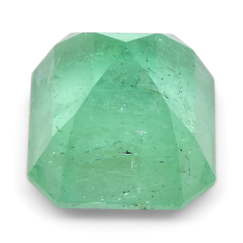 2.46ct Colombian Green Emerald Square Step Cut, vibrant medium-light green gemstone from SkyJems premium collection