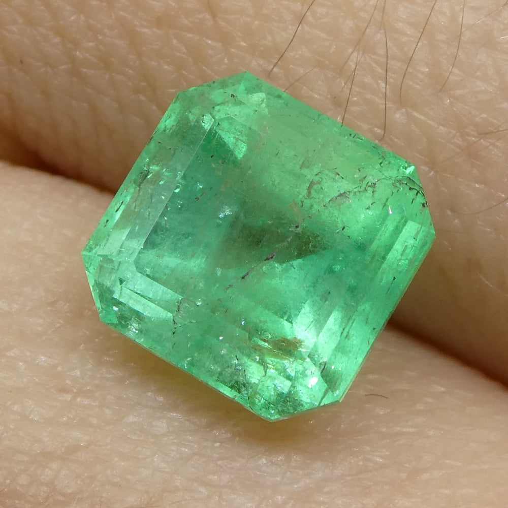 2.46ct Colombian Square Green Emerald, premium Step Cut gemstone from SkyJems' curated rare gem collection