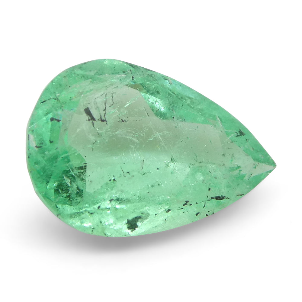 1.29ct Colombian Pear Green Emerald, Moderate Clarity, SkyJems Fine Gemstones Rare Natural Green Beryl