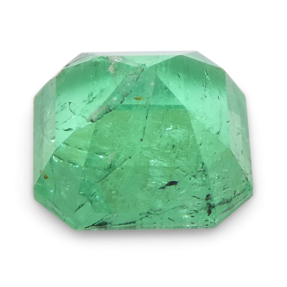 0.86ct Colombian Square Green Emerald, vibrant medium-green Step Cut gemstone from SkyJems premium gem collection