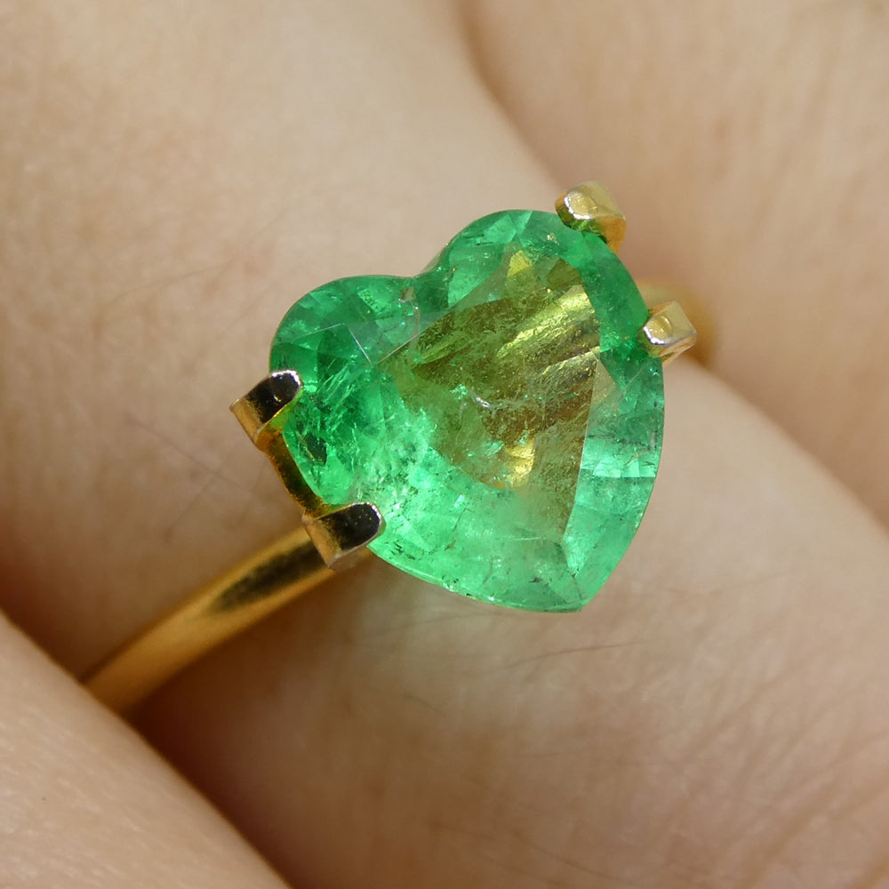 1.86ct Colombian Heart-Cut Green Emerald, premium beryl gemstone from SkyJems' curated collection