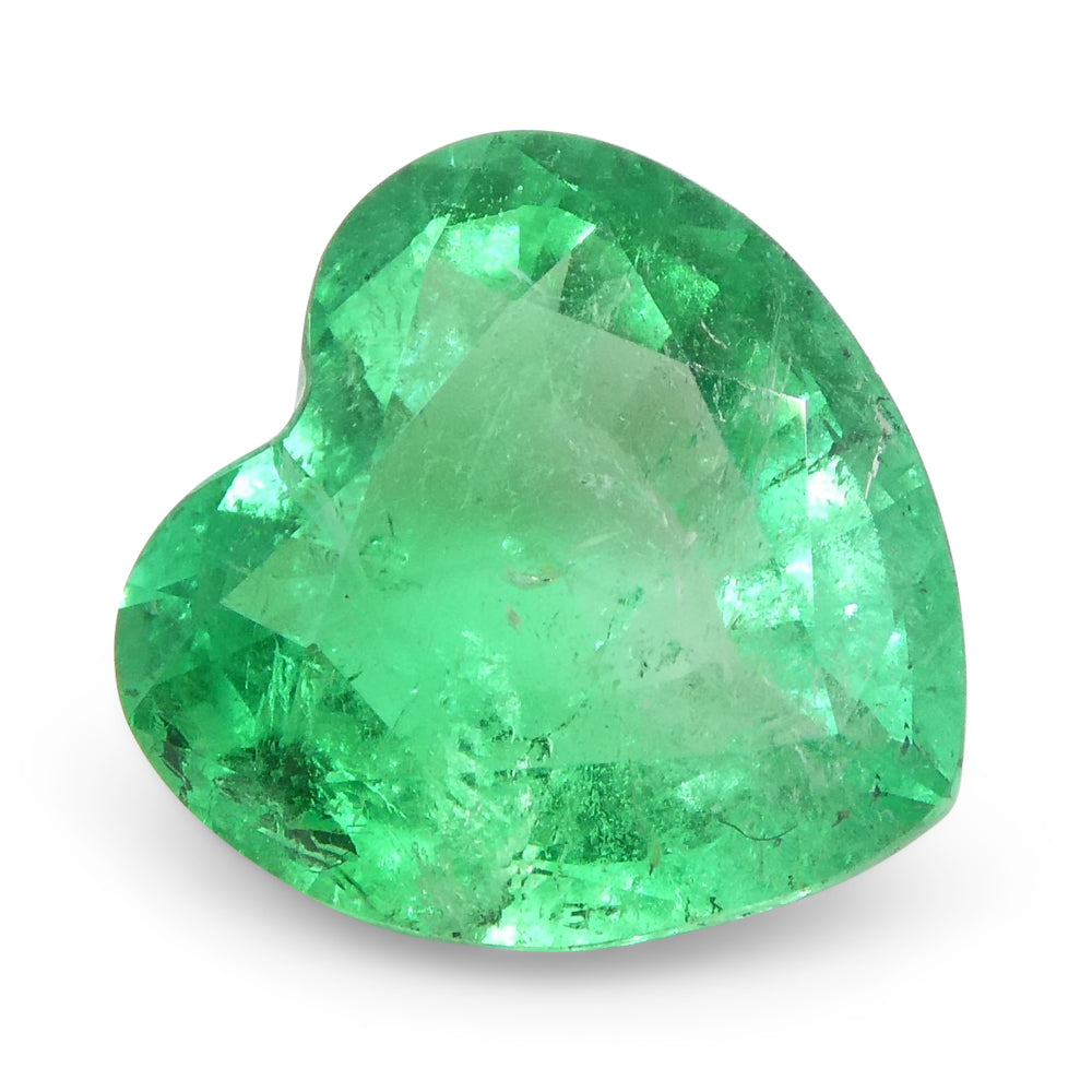 1.86ct Colombian Heart-Cut Green Emerald from SkyJems, premium medium-strong beryl gemstone in classic heart shape