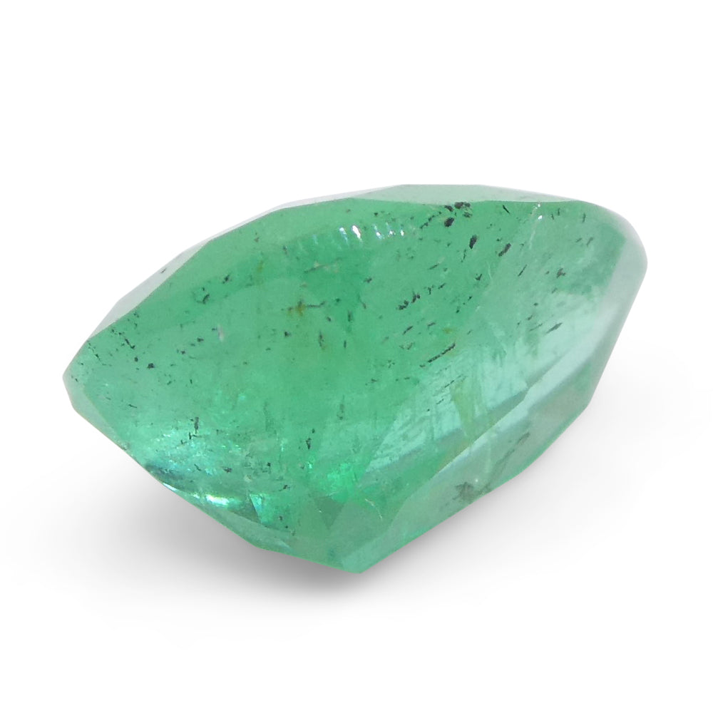 SkyJems 1.55ct Colombian Pear Emerald, bluish green beryl, fine moderate clarity, classic Modified Brilliant cut