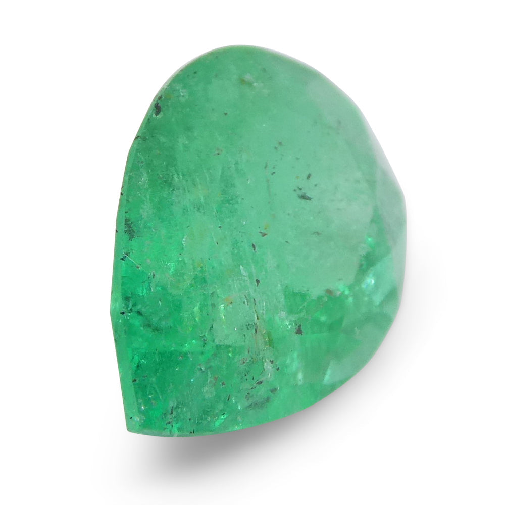 SkyJems 1.55ct Colombian Pear Emerald, bluish green beryl, fine moderate-strong gem from South American source