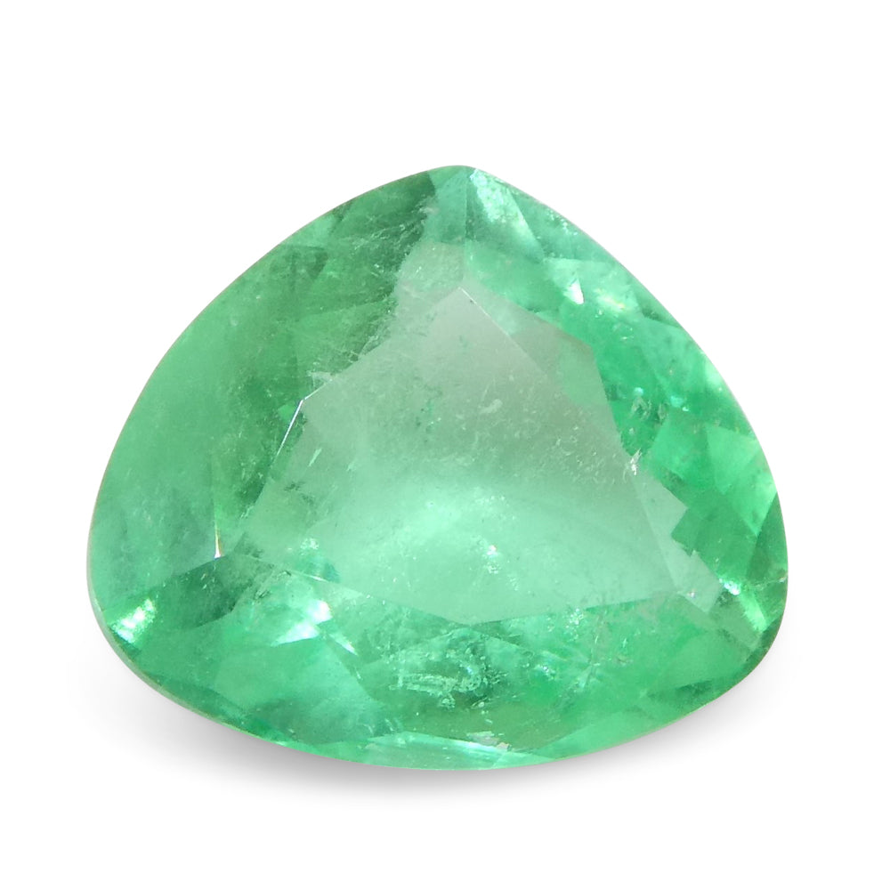 0.84ct Colombian Green Emerald Trillion Cut - Vibrant Beryl Gemstone by SkyJems Canada