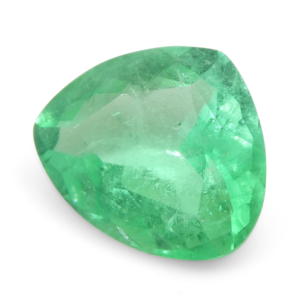 0.84ct Colombian Green Emerald Trillion Cut, Vibrant Green Gemstone by SkyJems Fine Gems Canada