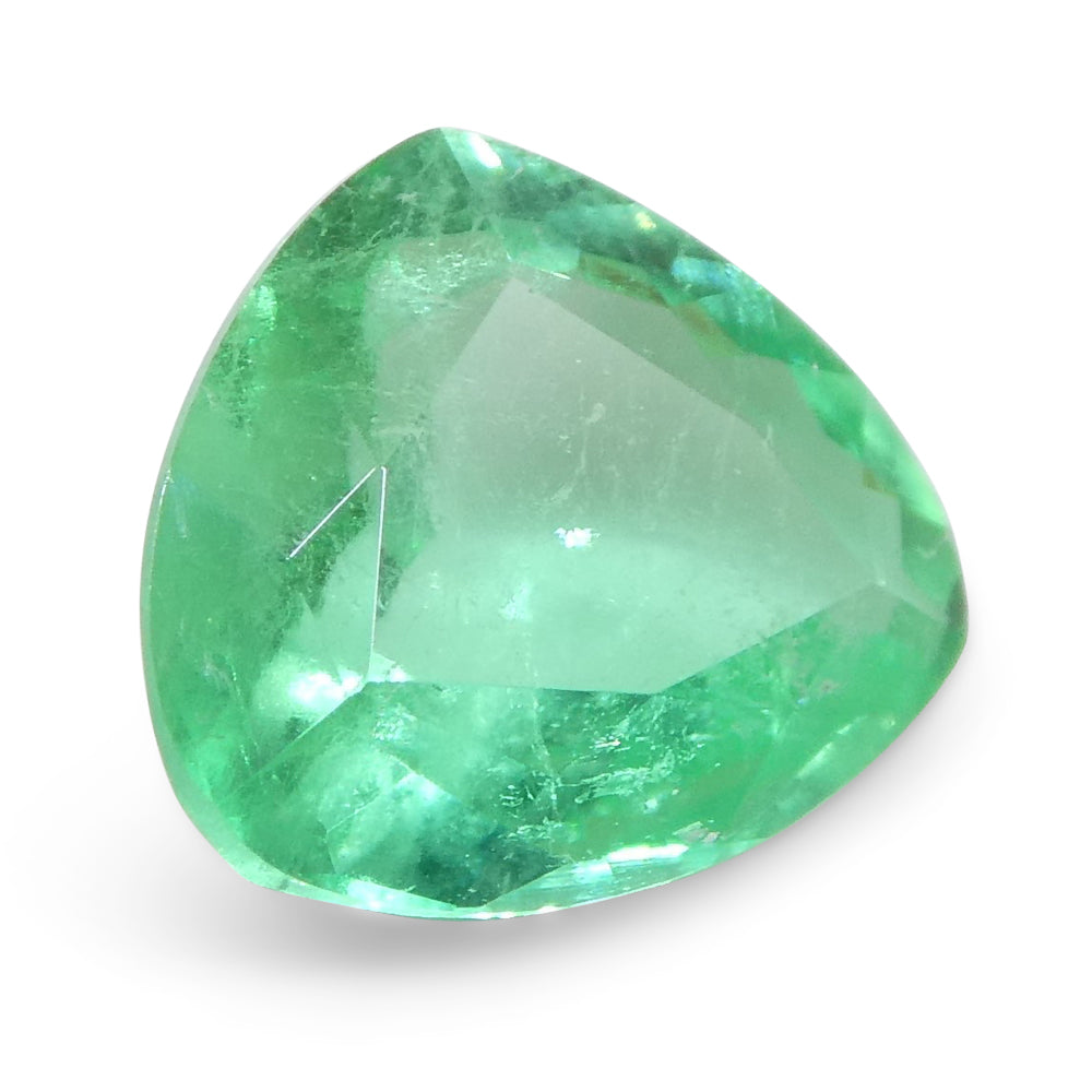 0.84ct Colombian Green Emerald Trillion Cut, Vibrant Green Beryl Gemstone by SkyJems Canada