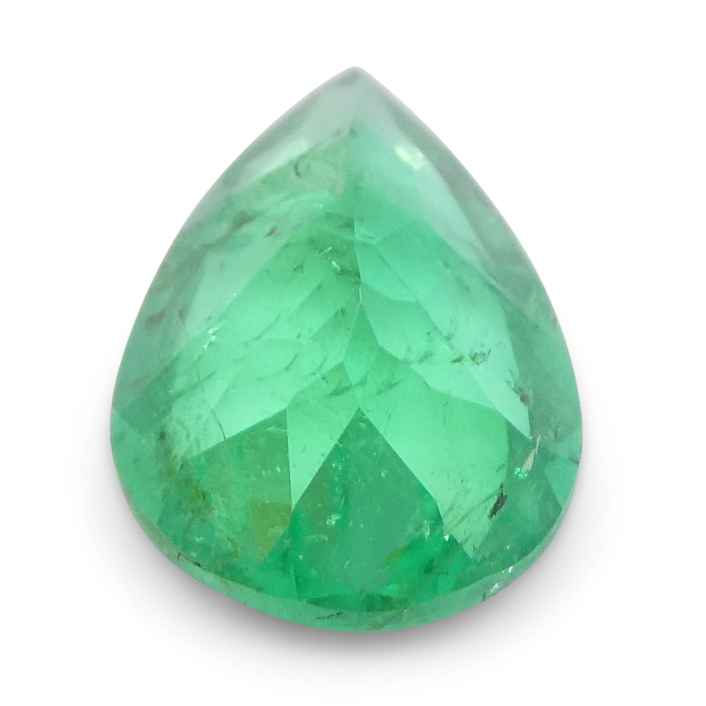 0.83ct Colombian Pear Green Emerald, bluish green beryl gemstone from SkyJems premium colored gem collection