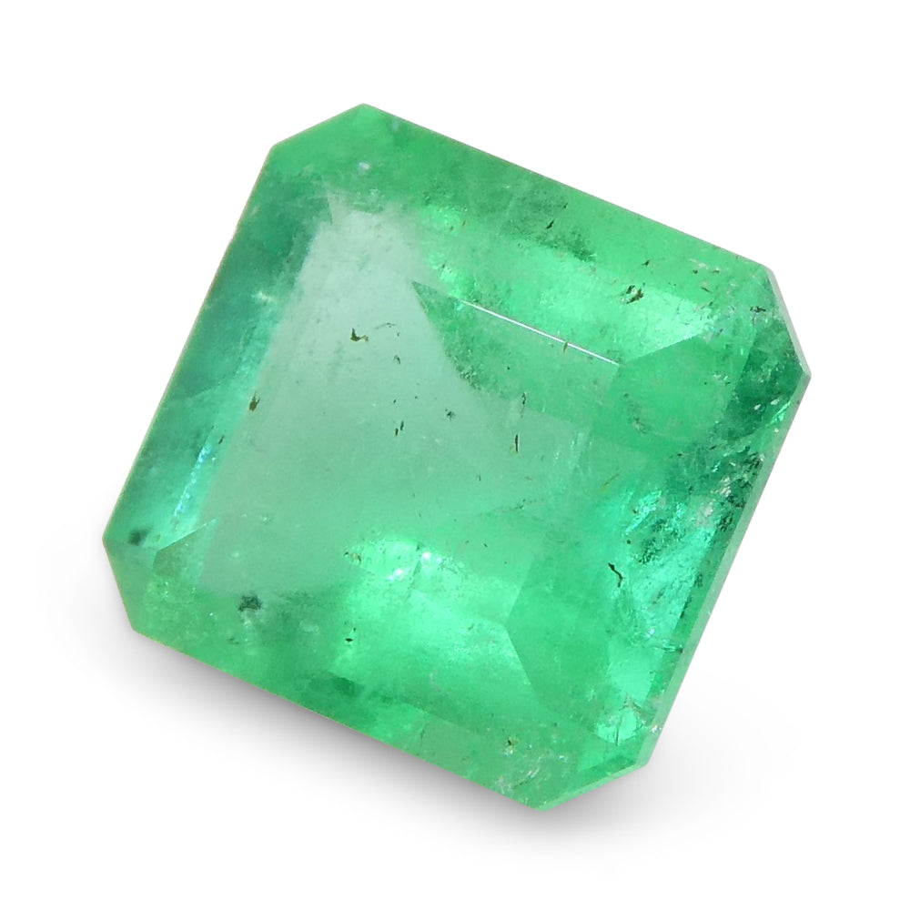 0.70ct Square Colombian Emerald in Bluish Green, Precision-Cut Gemstone by SkyJems Rare Gems Collection