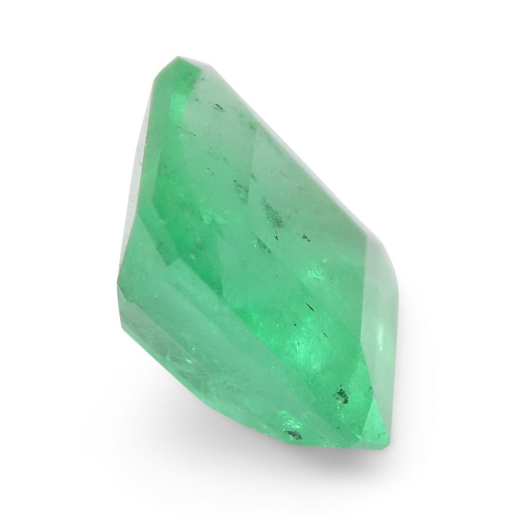 0.70ct Square Colombian Green Emerald, vibrant bluish-green Step Cut gemstone from SkyJems premium gem collection