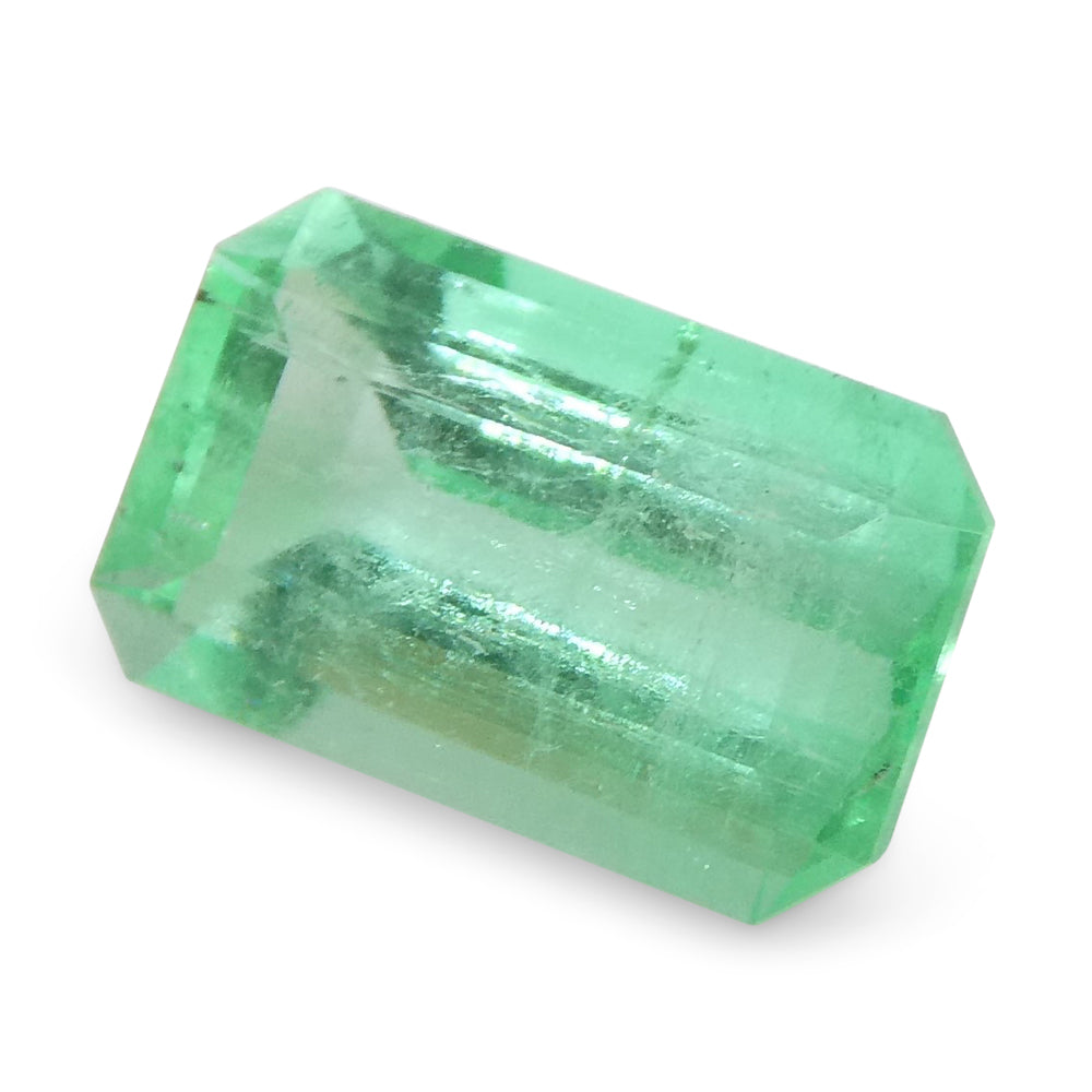 0.81ct Colombian Emerald, bluish green emerald cut gemstone from SkyJems premium colored gem collection