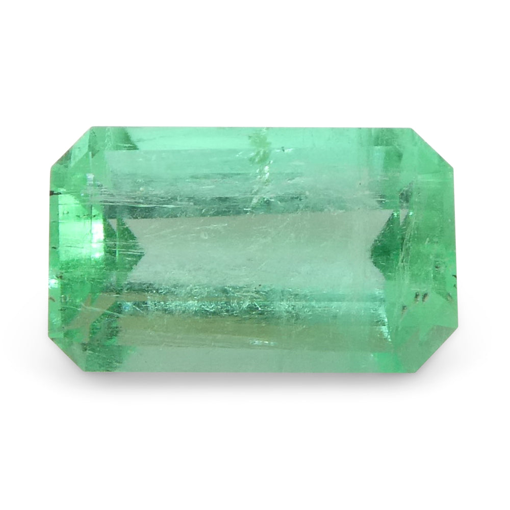 0.81ct Colombian Emerald, bluish green emerald cut gemstone from SkyJems premium colored gem collection