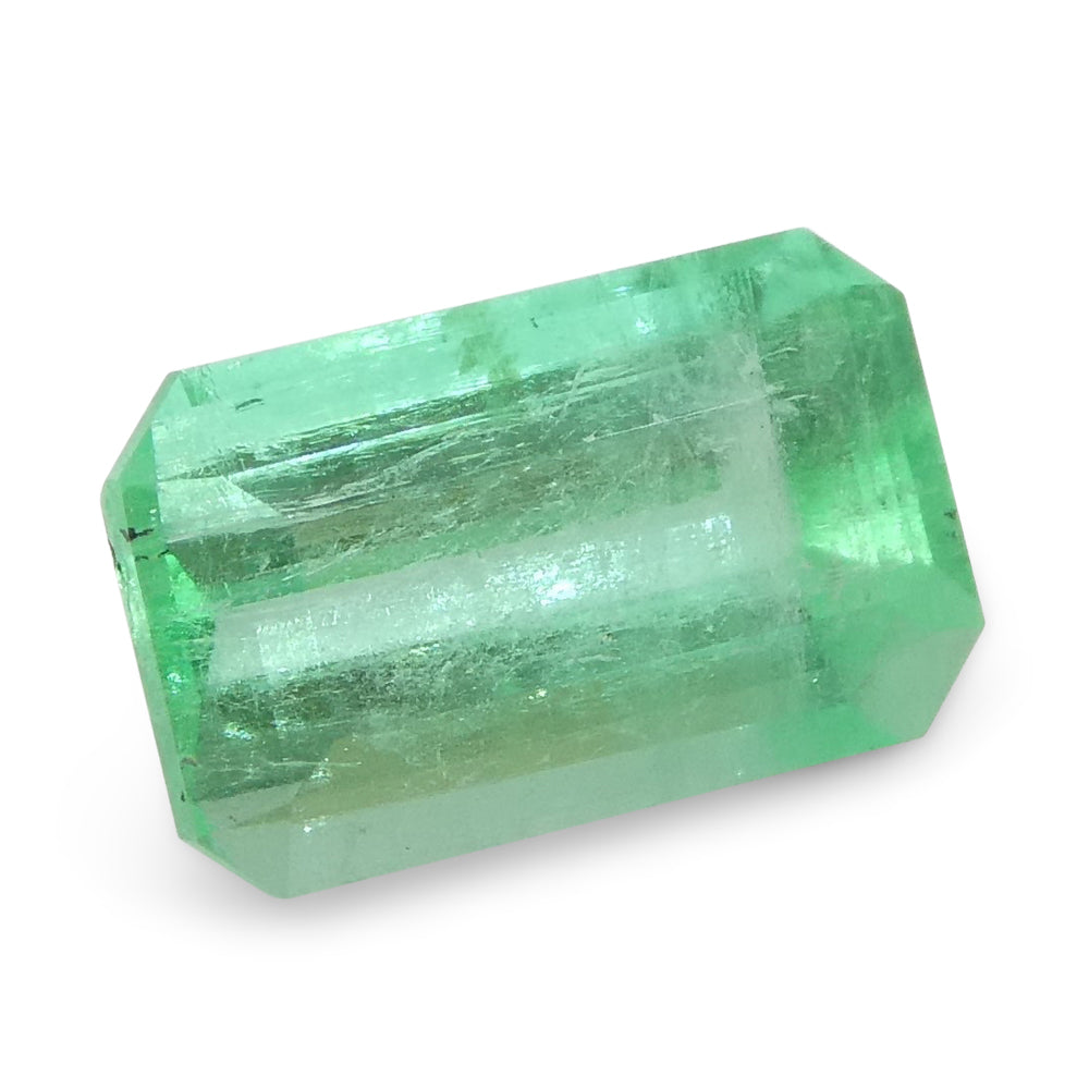0.81ct Colombian Emerald, bluish green emerald cut gemstone from SkyJems premium colored gem collection