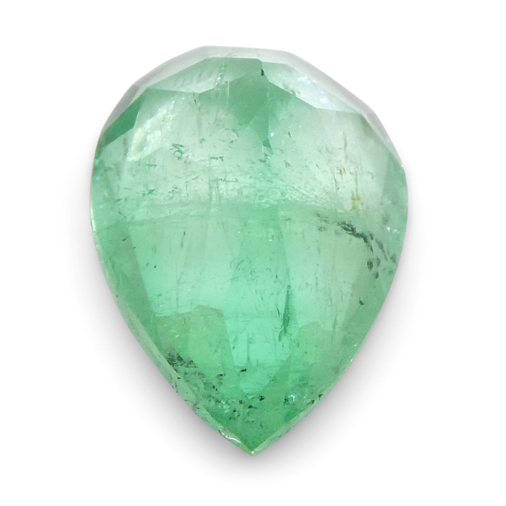 1.28ct Colombian Pear Green Emerald, Medium-Strong Color, SkyJems Fine Gemstones Collection