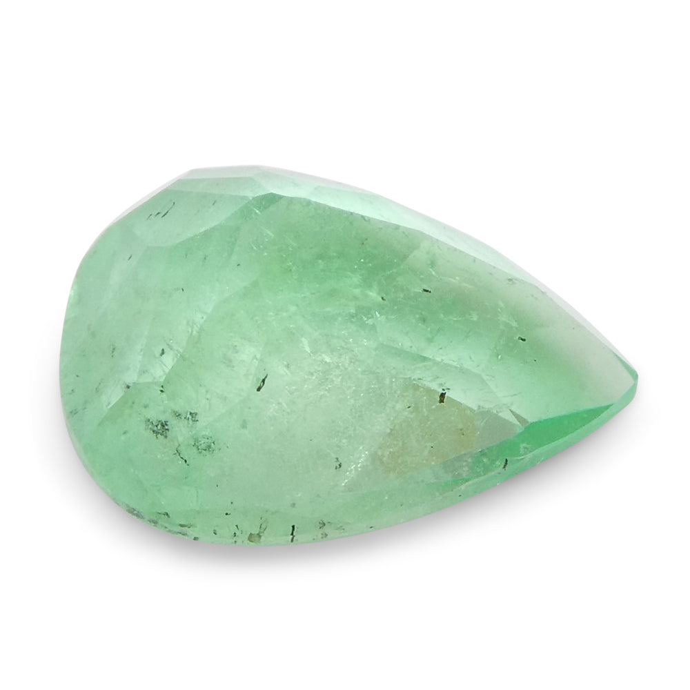 1.37ct Colombian Pear Green Emerald, Moderate Clarity | Premium Beryl Gemstone by SkyJems Canada