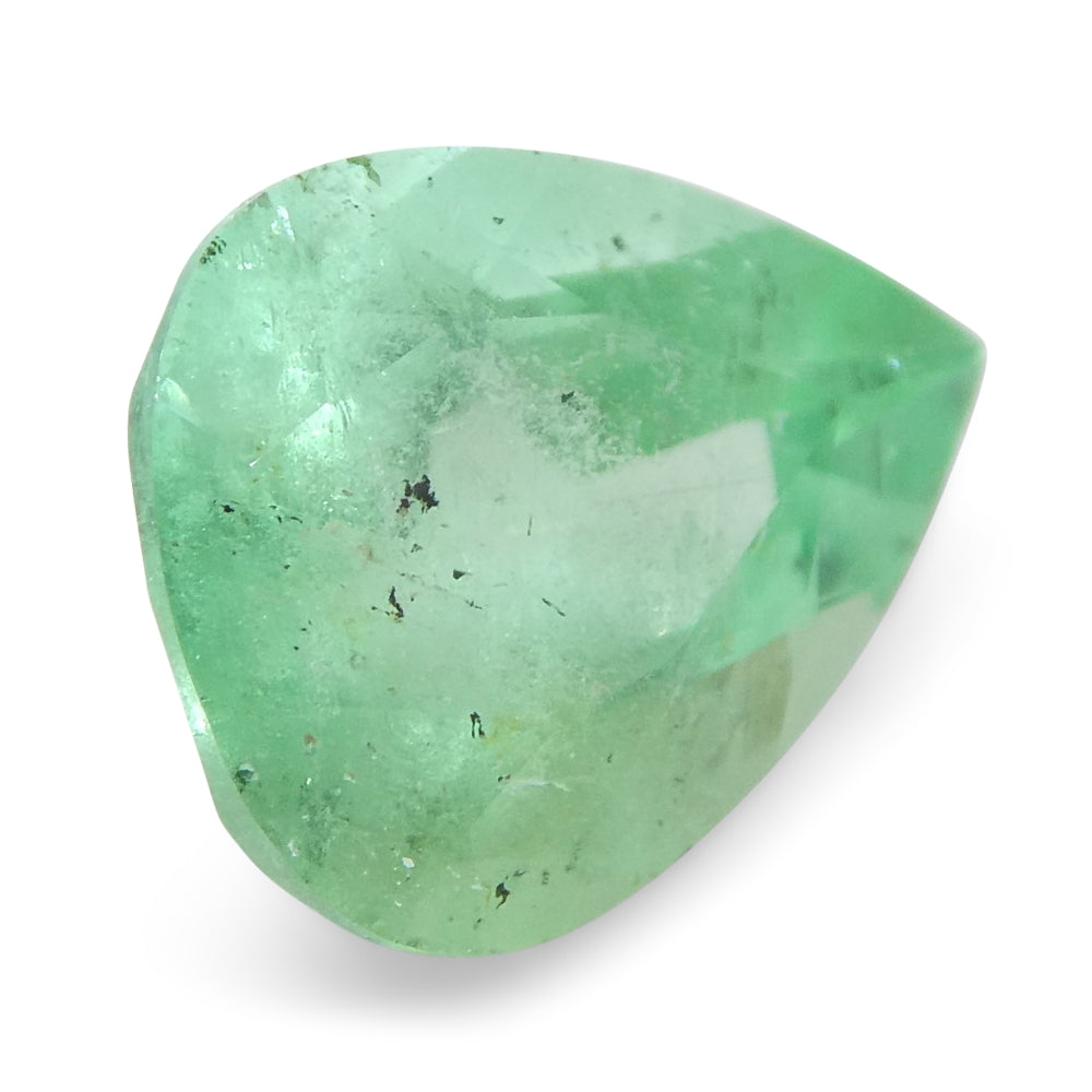 1.37ct Colombian Pear Green Emerald, Moderate Clarity | Premium Beryl Gemstone by SkyJems Canada