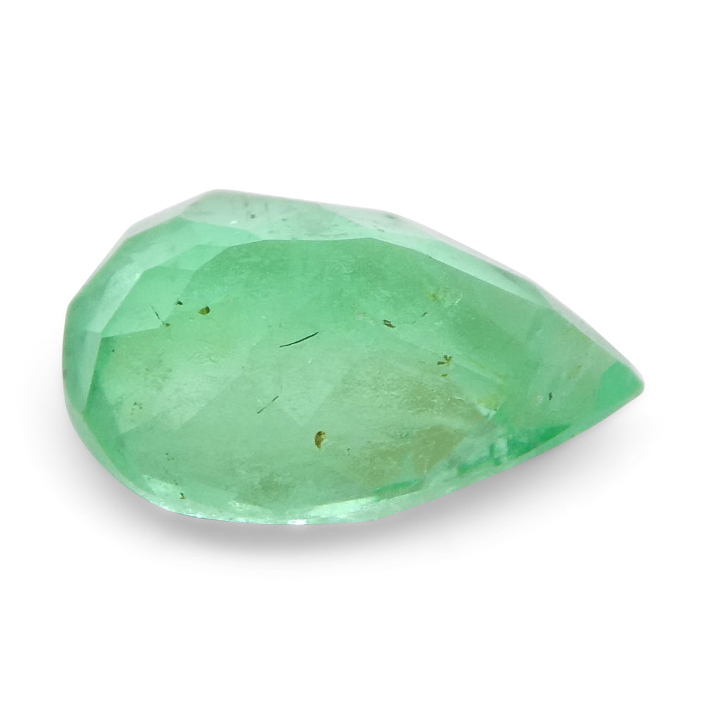 1.08ct Colombian Pear Green Emerald, Moderately Strong Color, SkyJems Fine Gemstones Collection