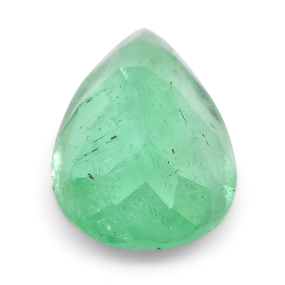 1.08ct Colombian Pear Green Emerald, Moderately Strong Color, SkyJems Fine Gemstones Collection