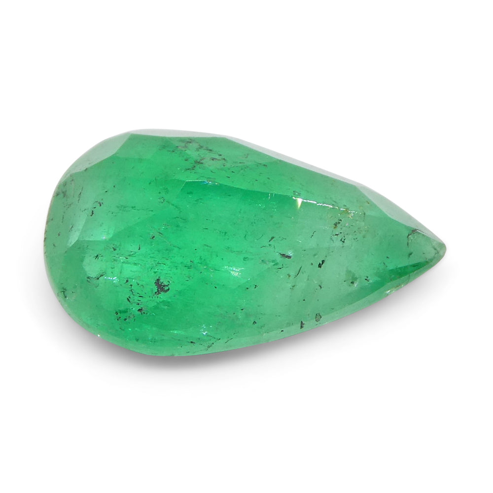 2.27ct Colombian Pear Green Emerald, Moderately Strong Color, SkyJems Fine Gemstones Collection