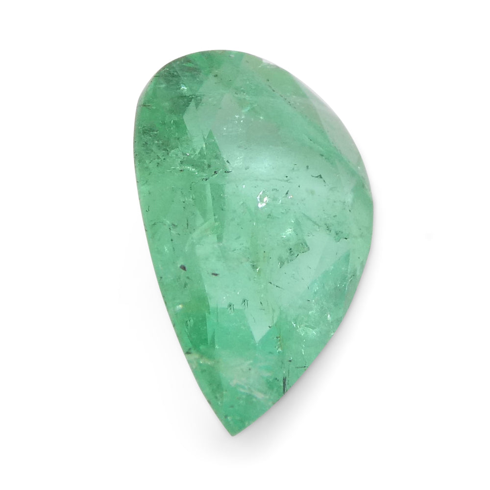 1.3ct Colombian Pear Green Emerald, Bluish Green Beryl Gemstone from SkyJems Rare Gem Collection