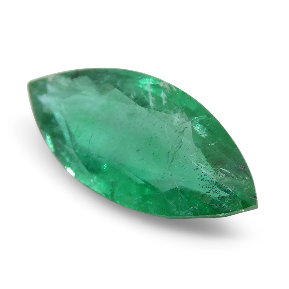 SkyJems 1.07ct Colombian Marquise Emerald: Bluish Green Beryl Gemstone with Moderate Clarity and Brilliance