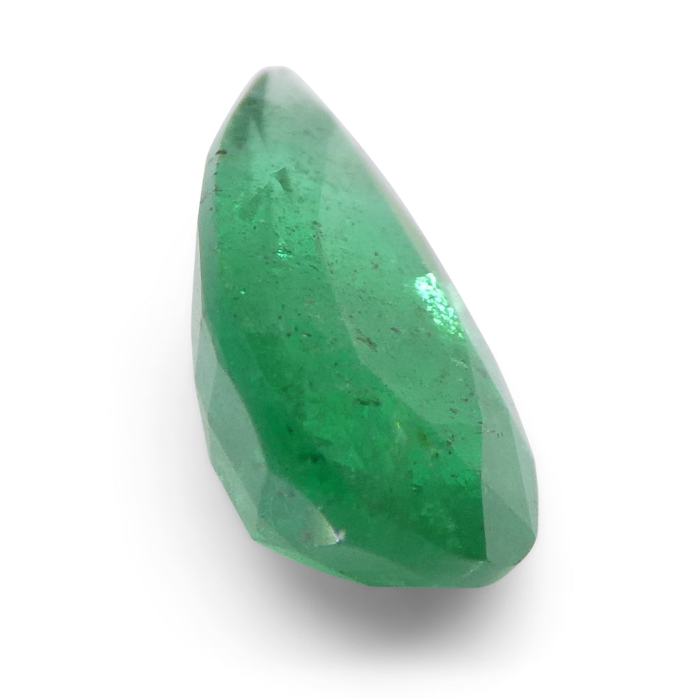 1.2ct Pear-Cut Zambian Green Emerald, vibrant bluish-green gemstone from SkyJems' premium single-stone collection