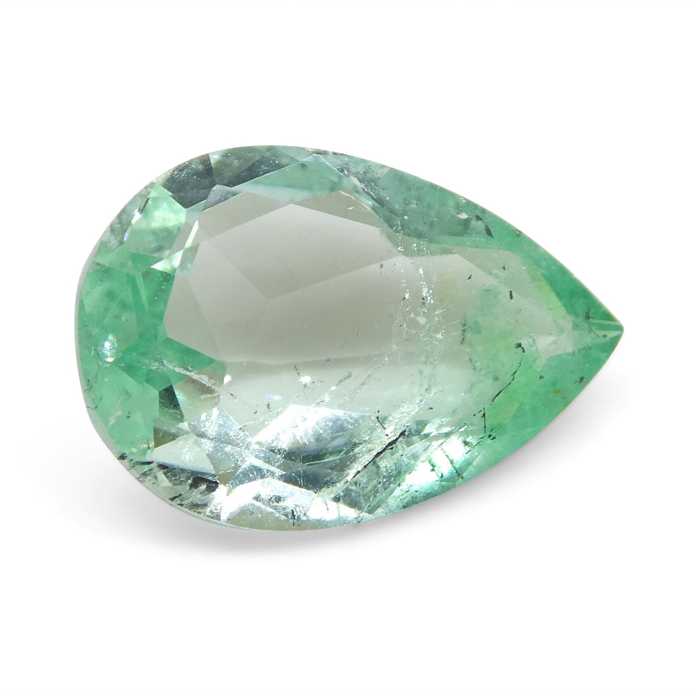 2.07ct Colombian Pear Green Emerald, Moderate Clarity, SkyJems Fine Gemstones Rare Natural Beryl
