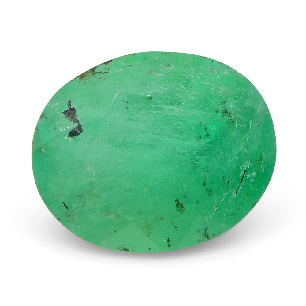 1.20ct Colombian Green Emerald, Oval Modified Brilliant Cut, Vivid Green Beryl Gemstone by SkyJems